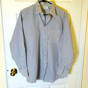 Burberrys London Mens 16-35 Striped Button Down Shirt